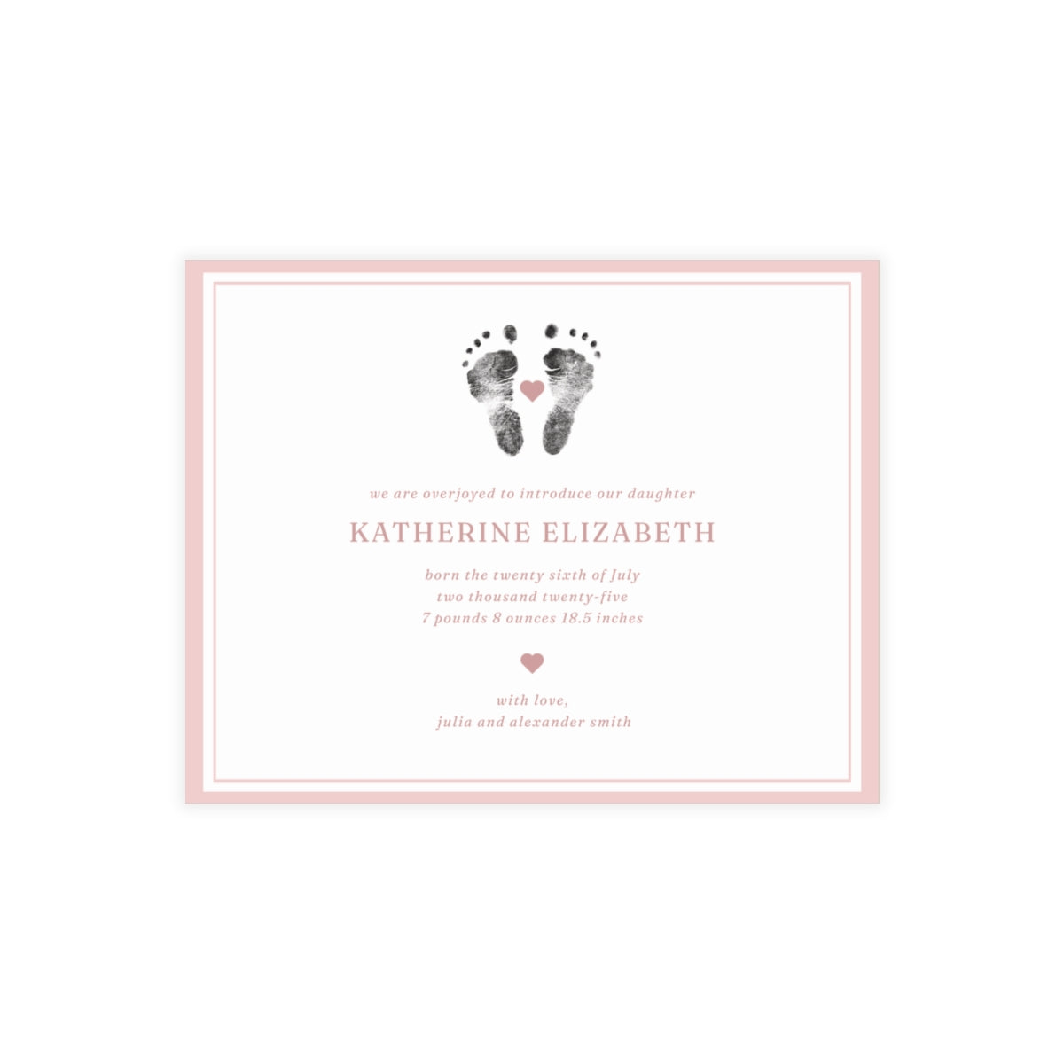 Birth Announcement - Classic Border (5.5 x 4.25)
