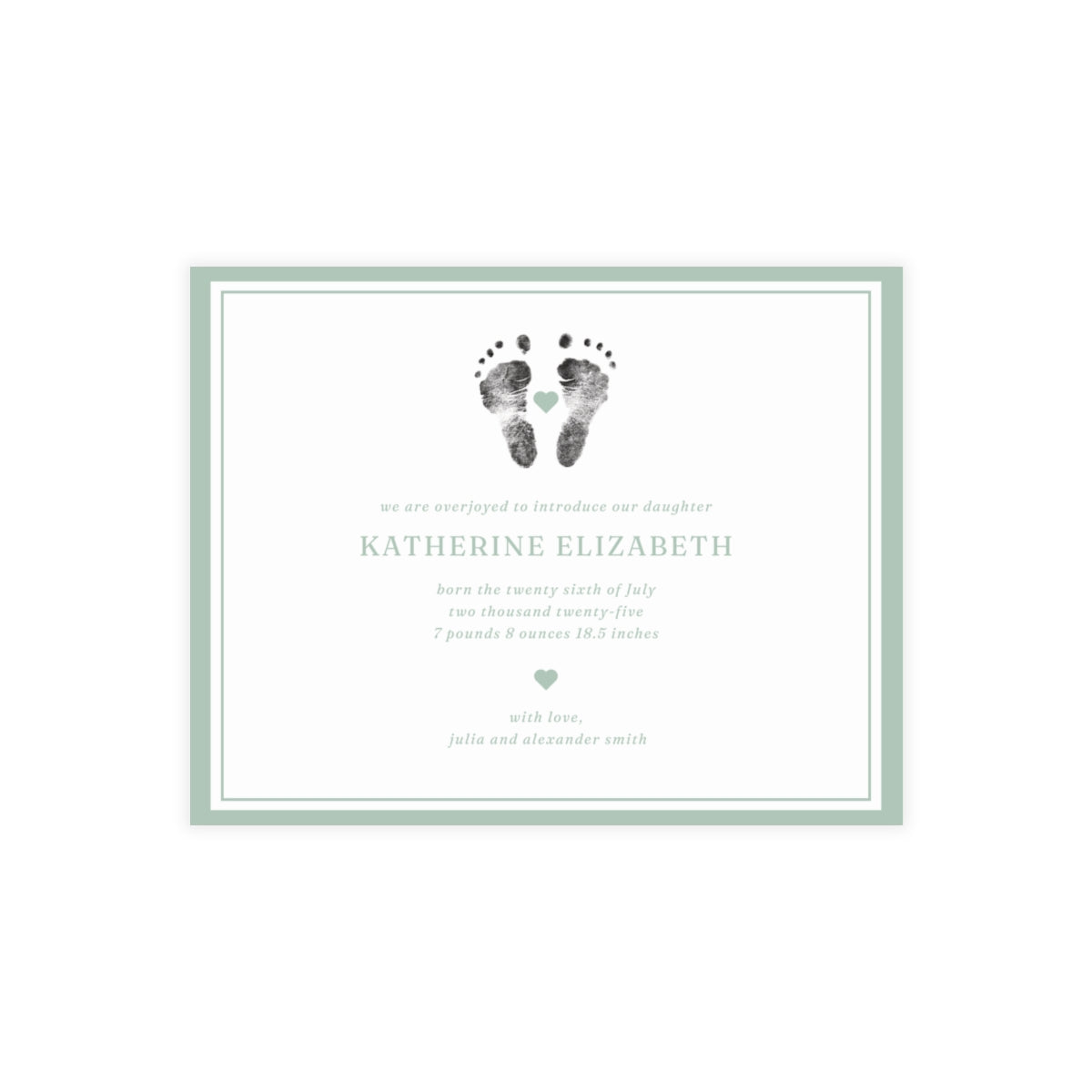 Birth Announcement - Classic Border (5.5 x 4.25)
