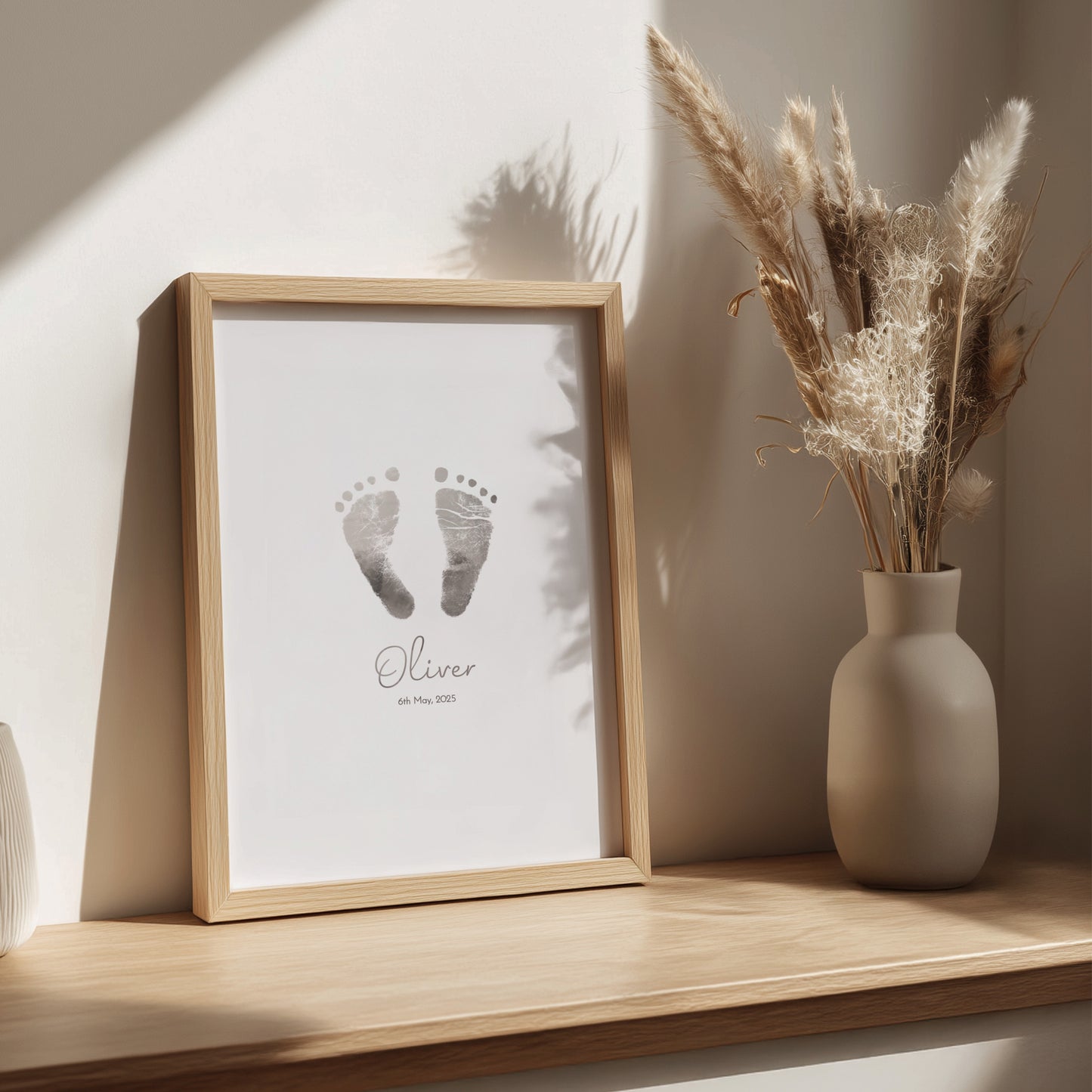 Art Print - Gold or Silver Foil Footprint Art (8 x 10)