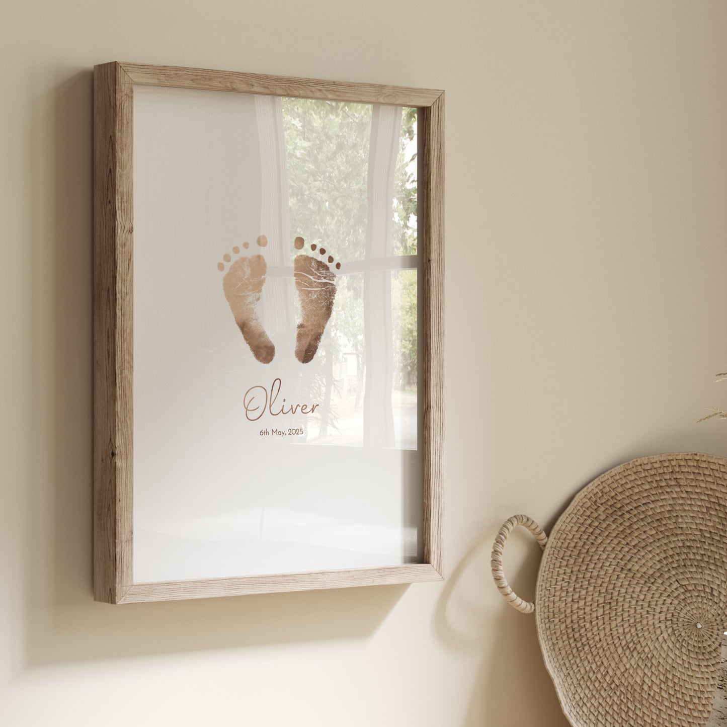 Art Print - Gold or Silver Foil Footprint Art (8 x 10)