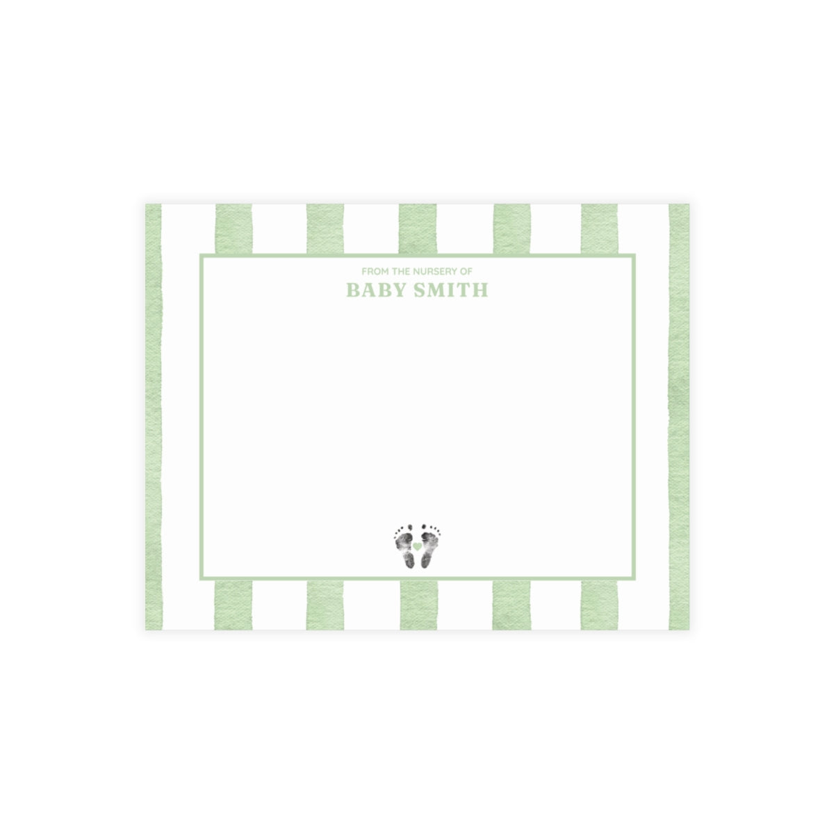 Nursery Stationery - Watercolor Stripes (5.5 x 4.25)