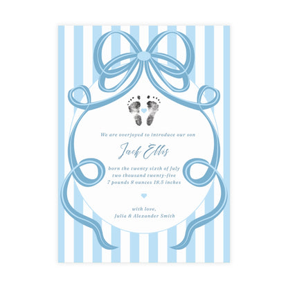 Birth Announcement - Bundles of Bows (5 x 7)