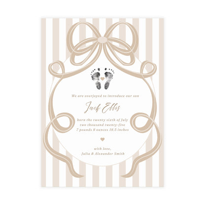 Birth Announcement - Bundles of Bows (5 x 7)