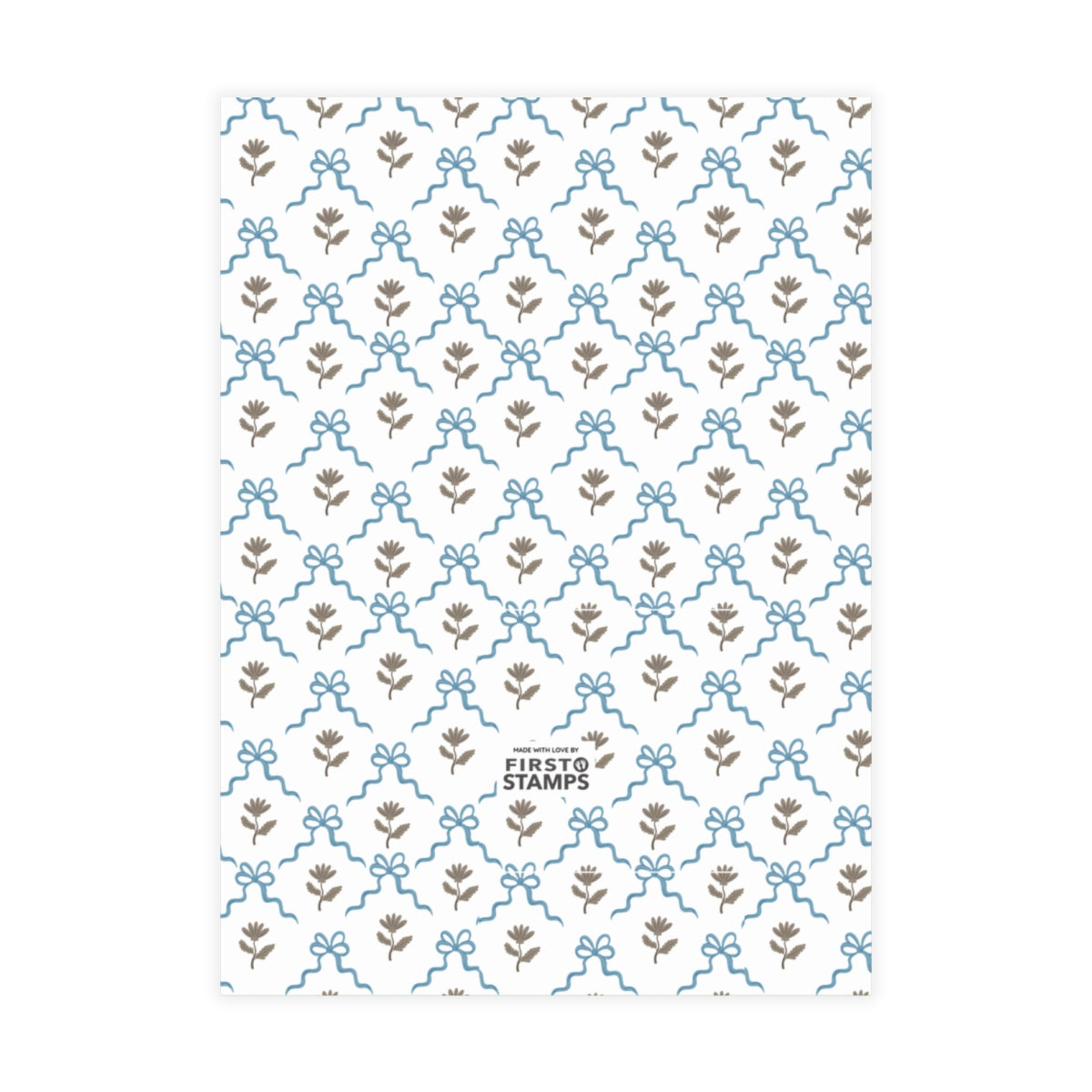 Birth Announcement - Floral Monogram (5 x 7)