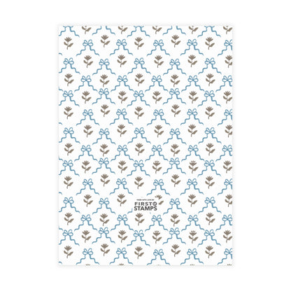 Birth Announcement - Floral Monogram (5 x 7)