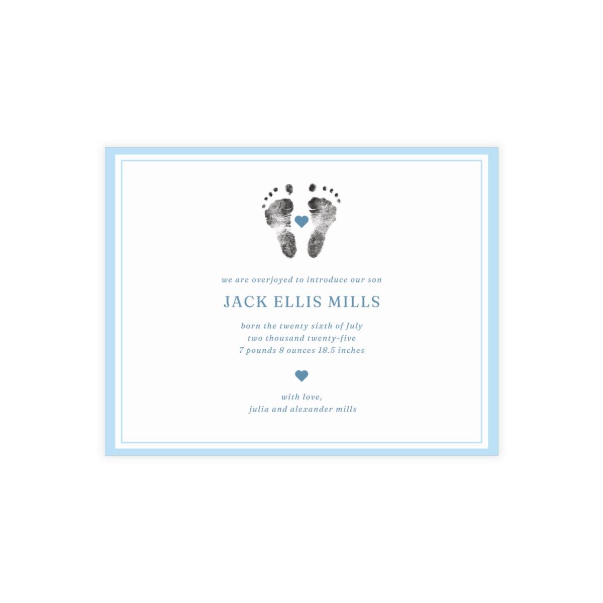 Birth Announcement - Classic Border (5.5 x 4.25)