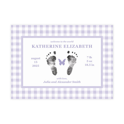 Birth Announcement - Classic Gingham (7 x 5)
