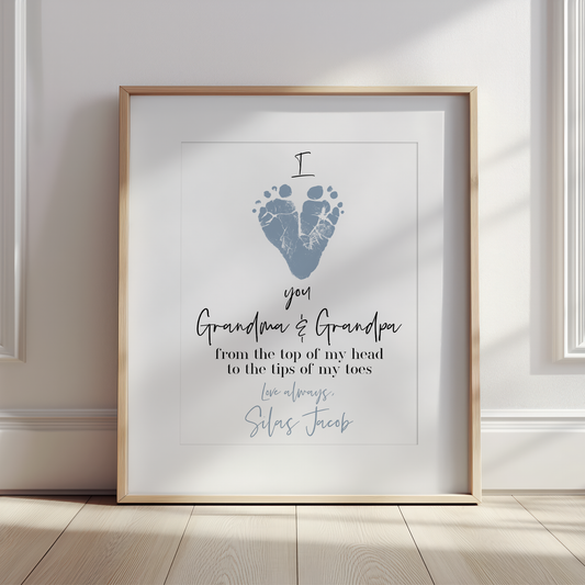 Art Print - I Love You Baby Footprint (8 x 10)
