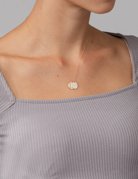 Footprint Engraved Multi Disc Necklace