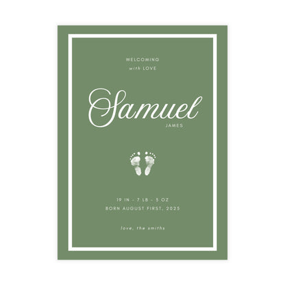 Birth Announcement - Clean Traditional (5 x 7)