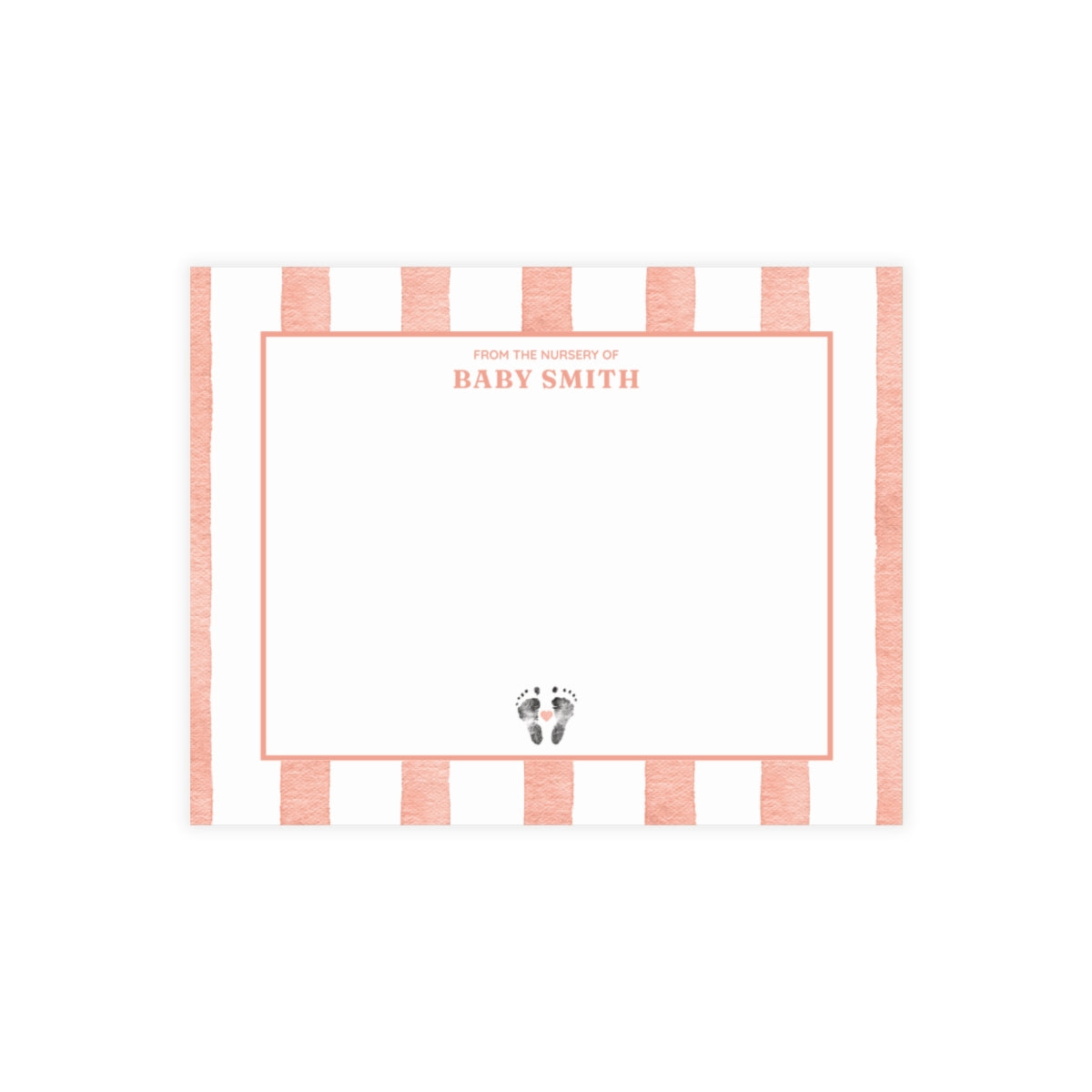 Nursery Stationery - Watercolor Stripes (5.5 x 4.25)
