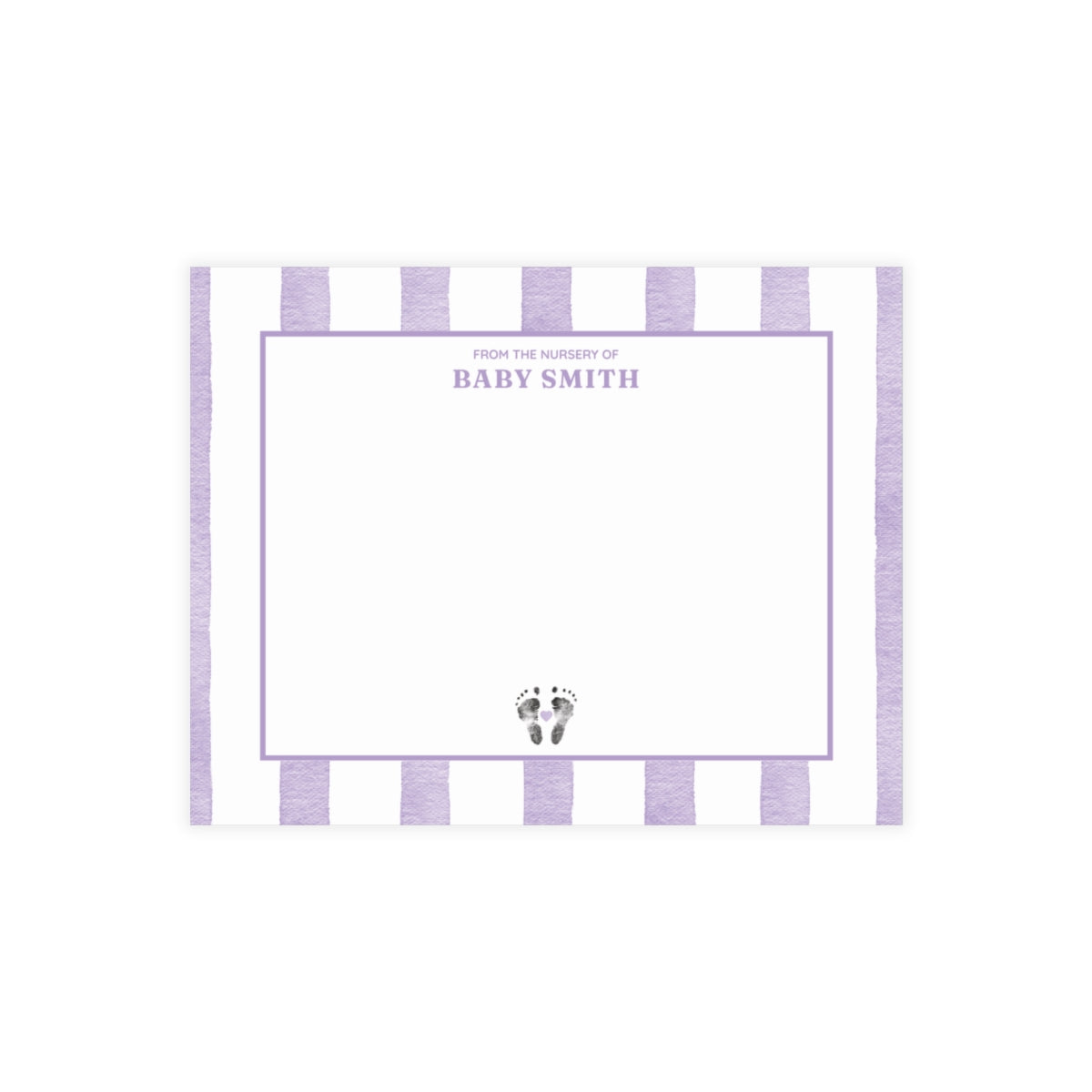 Nursery Stationery - Watercolor Stripes (5.5 x 4.25)