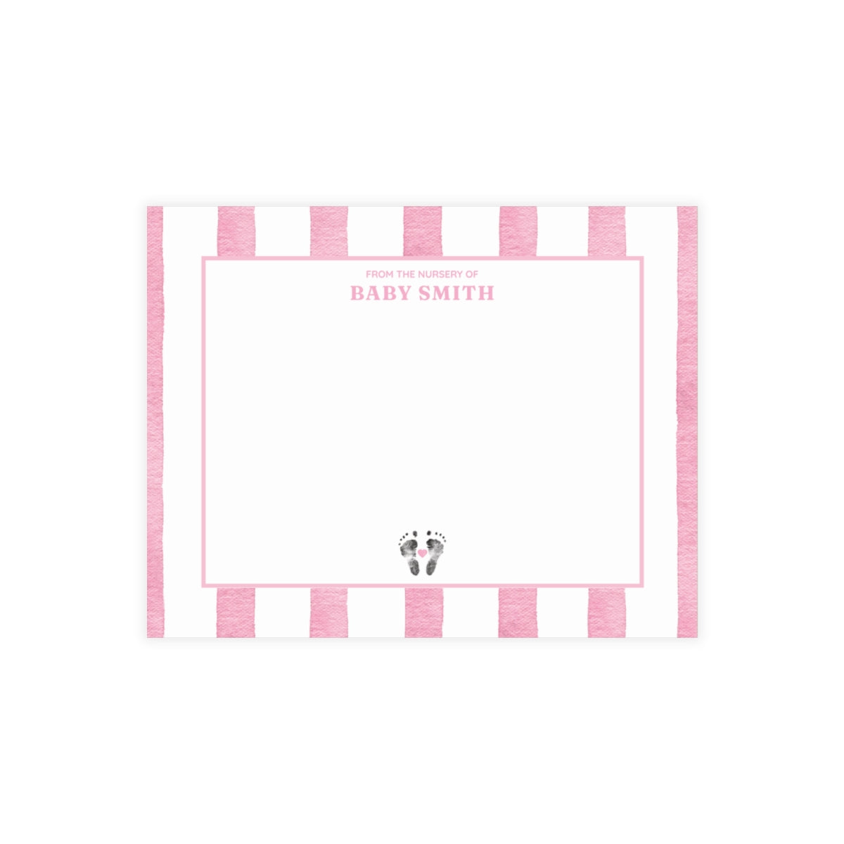 Nursery Stationery - Watercolor Stripes (5.5 x 4.25)