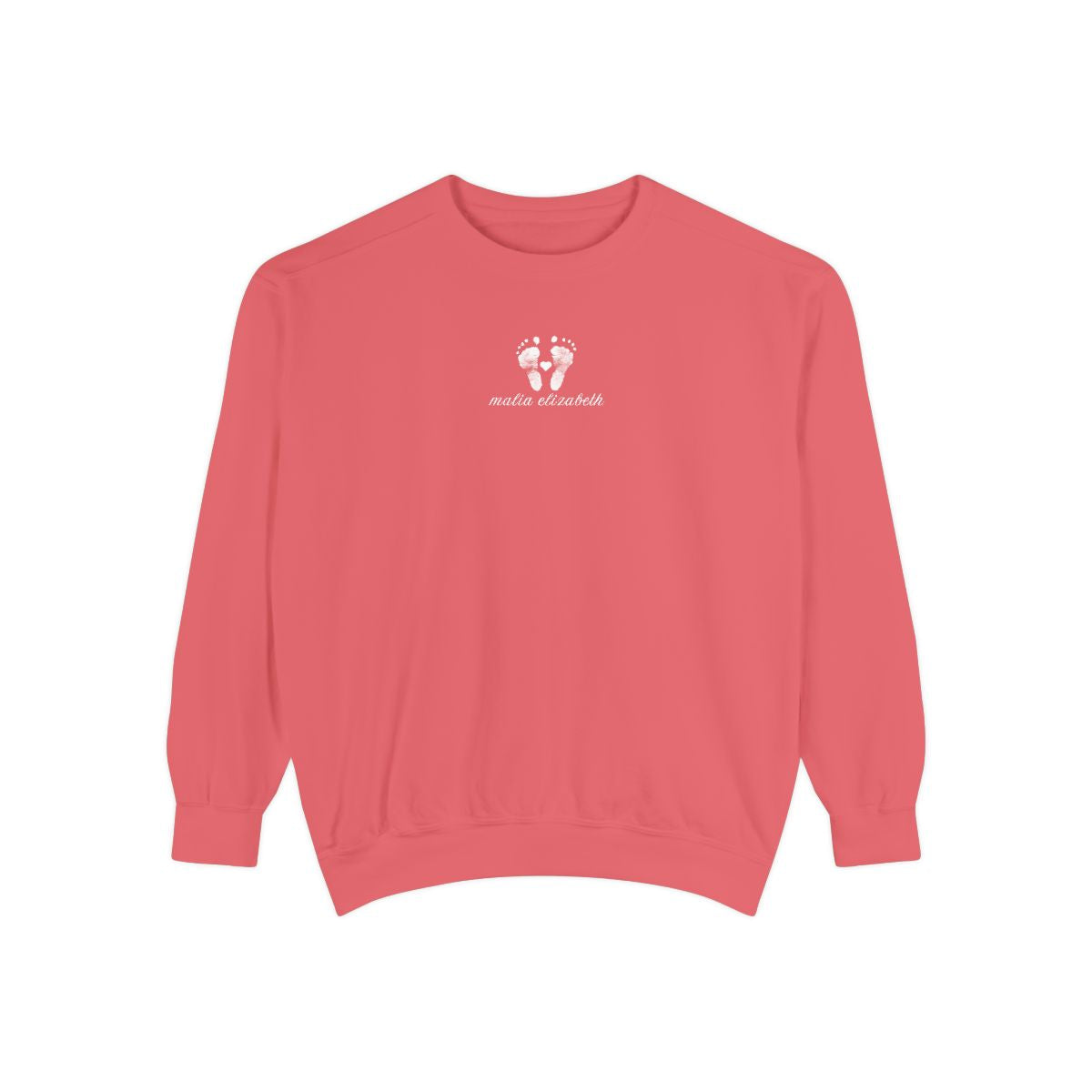 Watermlon sweatshirt with a baby footprint logo